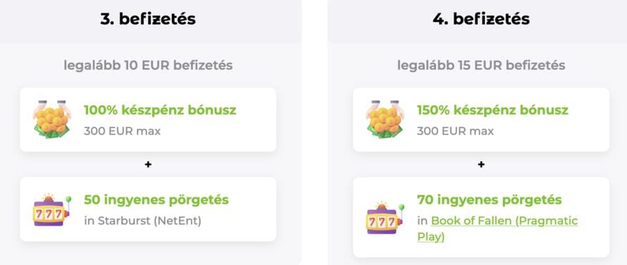 üdvözlő bónuszcsomag 2